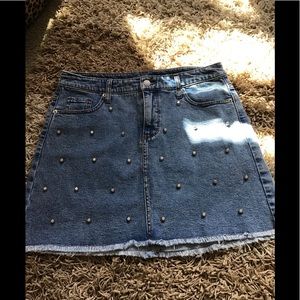 Denim Studded Skirt